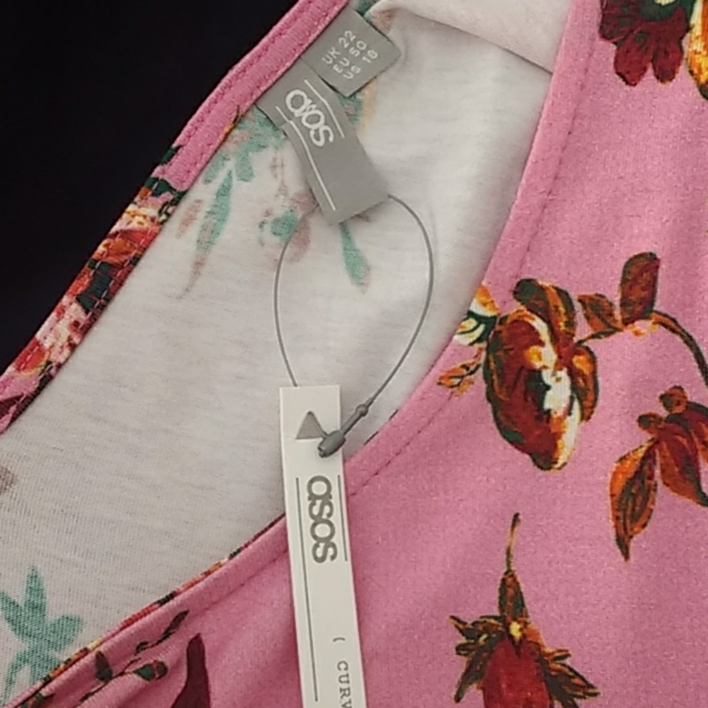 NEW ASOS Curve Floral Ruffle Dress - Picture 5 of 5